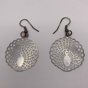 Peacock silver earrings